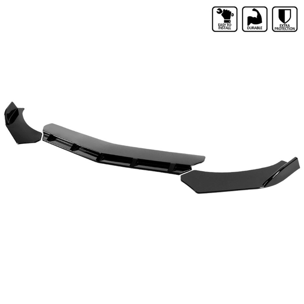 3 Piece Universal Front Spoiler - Gloss Black